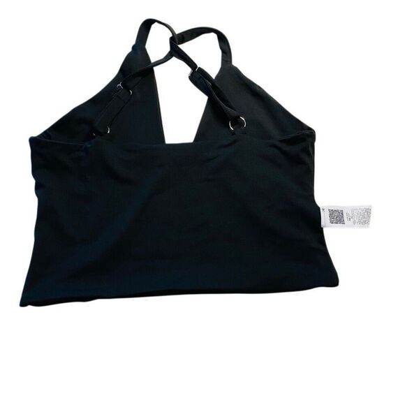 SHEIN Tops - Shein Halter V-neck Crisscross Back Straps Black Cropped Top Large